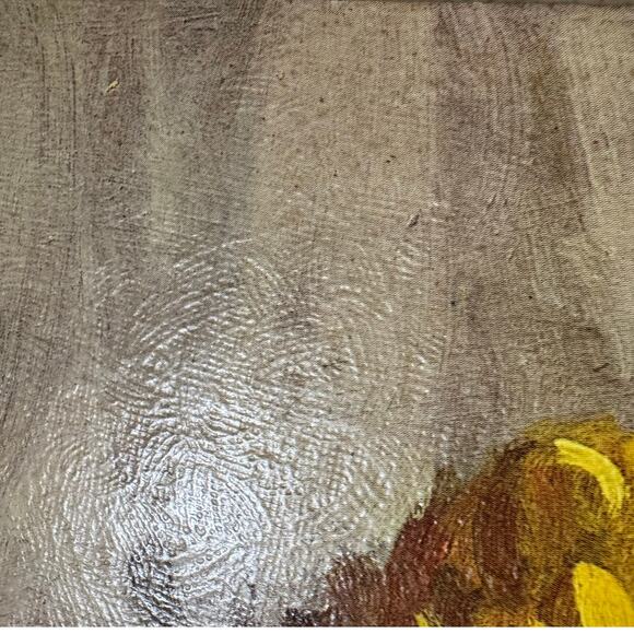 Bouquet in Brass Yellow Flowers Vase Lithograph Art Mid Century Modern 16x20 - Picture 5 of 12